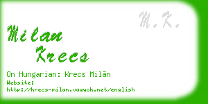 milan krecs business card