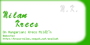 milan krecs business card